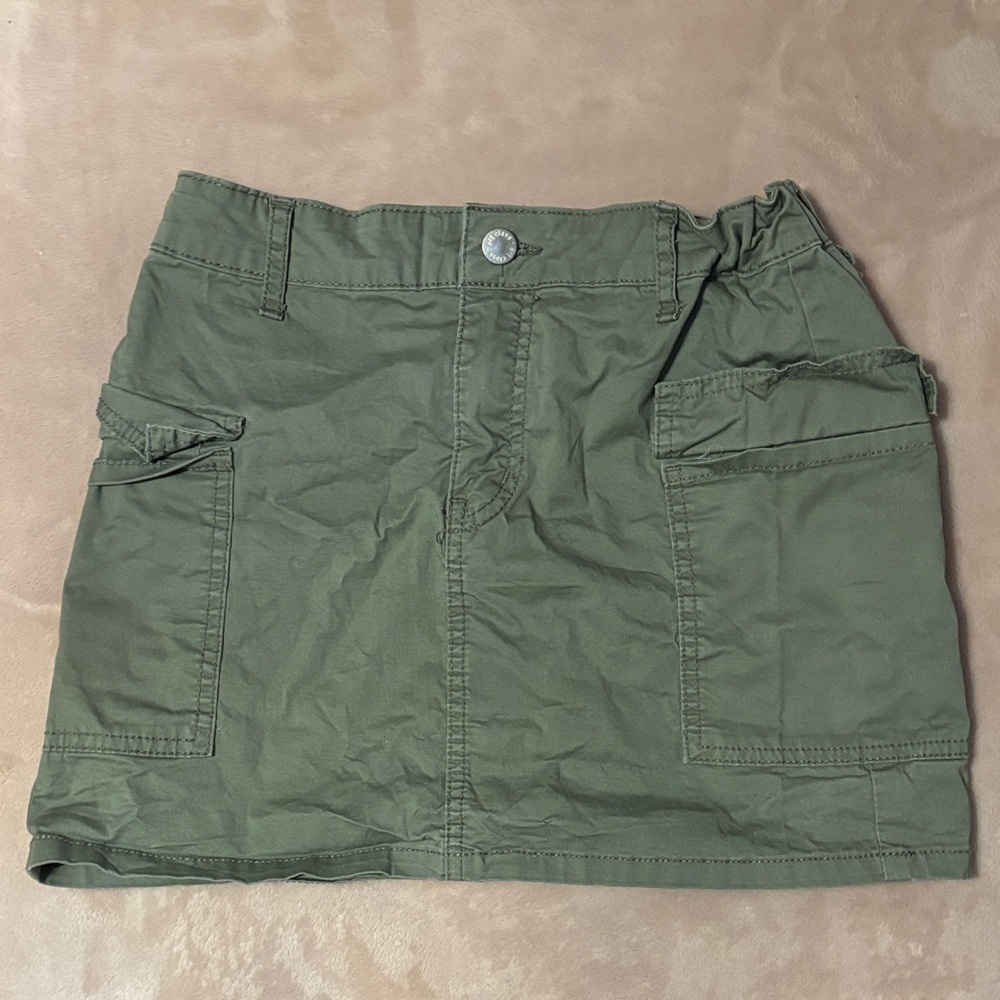 Kids Green Cargo Mini Skirt